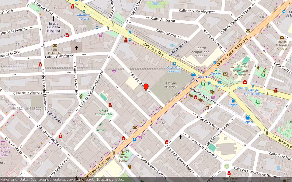 Mapa de Subasta Inmueble (Garaje) en Madrid
