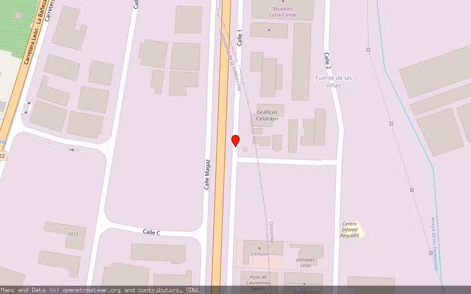Mapa de Subasta Inmueble (Nave industrial) en Onzonilla-vilecha, León