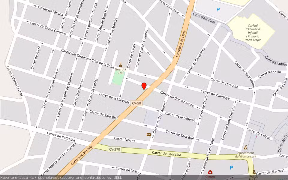 Mapa de Subasta Inmueble (Vivienda) en Villamarchante, Valencia/València