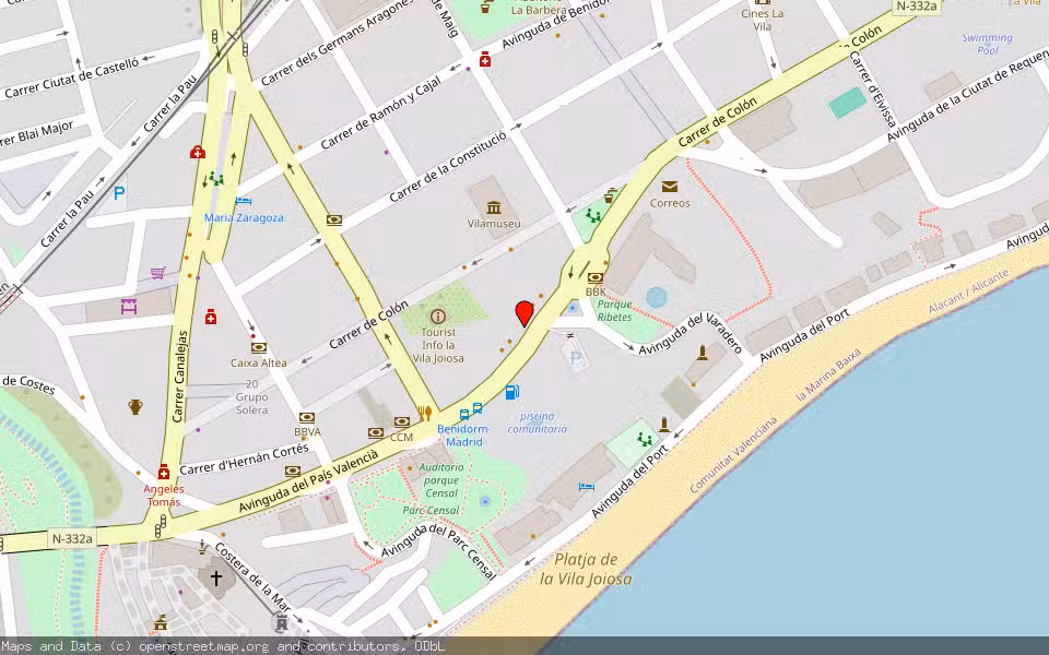 Mapa de Subasta Inmueble (Vivienda) en Villajoyosa, Alicante/Alacant