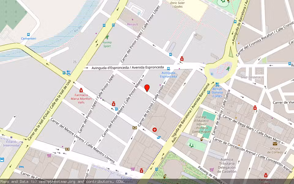 Mapa de Subasta Inmueble (Vivienda) en Castellon De La Plana, Castellón/Castelló