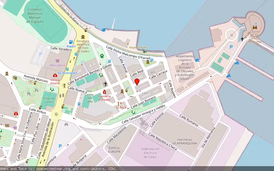 Mapa de Subasta Inmueble (Vivienda) en Cadiz, Cádiz