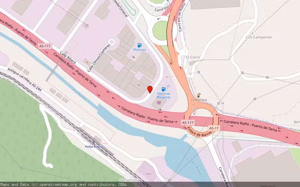 Mapa de Subasta Inmueble (Nave industrial) en Langreo, Asturias