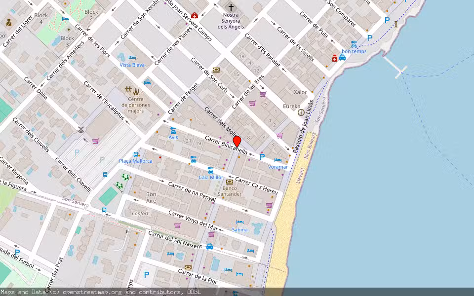 Mapa de Subasta Inmueble (Vivienda) en Cala Millor Son Servera, Illes Balears