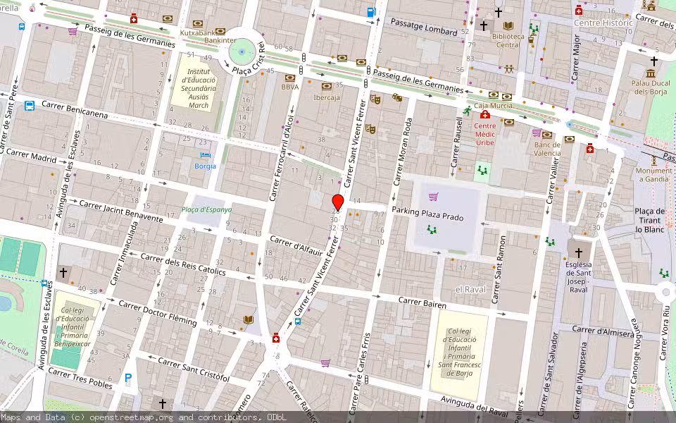 Mapa de Subasta Inmueble (Garaje) en Gandia, Valencia/València