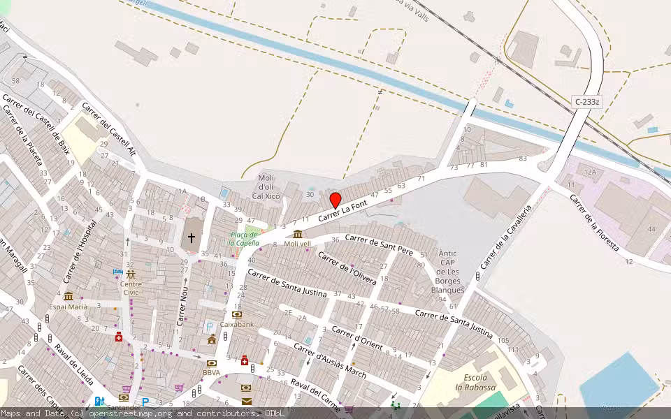 Mapa de Subasta Inmueble (Vivienda) en Les Borges Blanques, Lleida