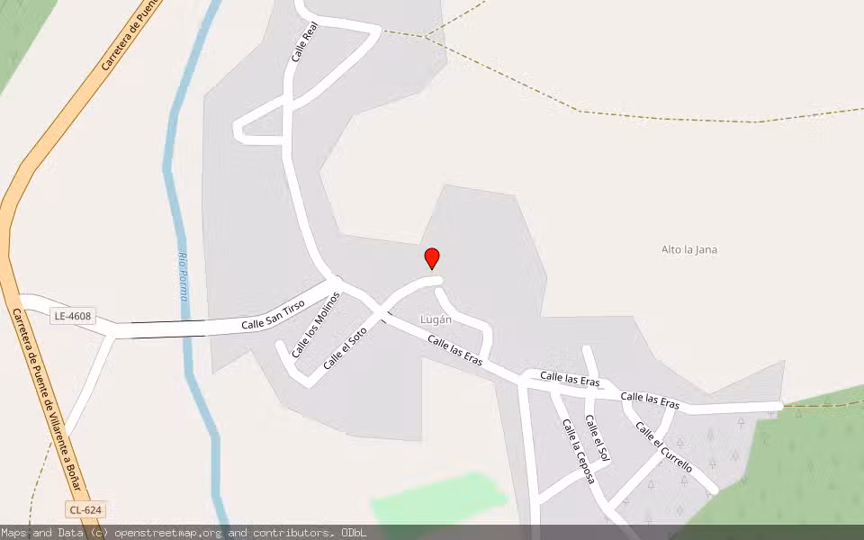 Mapa de Subasta Inmueble (Vivienda) en Lugan, León