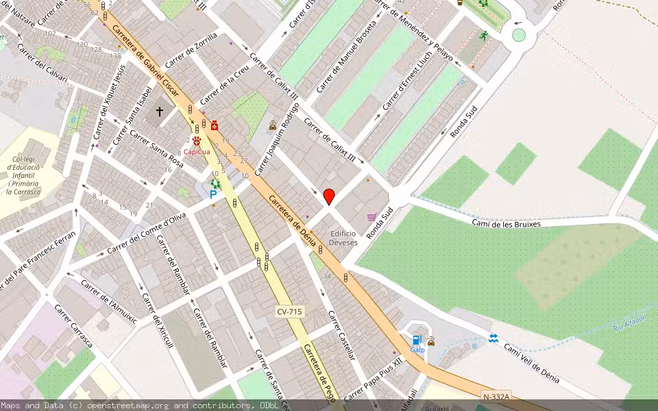 Mapa de Subasta Inmueble (Garaje) en Oliva, Valencia/València