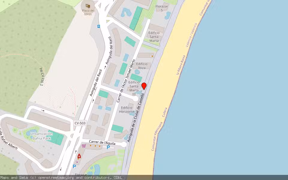 Mapa de Subasta Inmueble (Vivienda) en Cullera, Valencia/València
