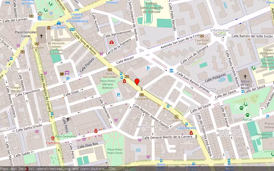 Mapa de Subasta Inmueble (Garaje) en Murcia