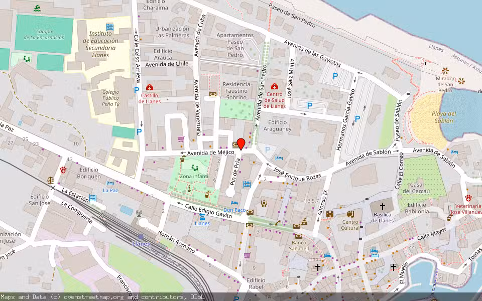 Mapa de Subasta Inmueble (Garaje) en Llanes, Asturias
