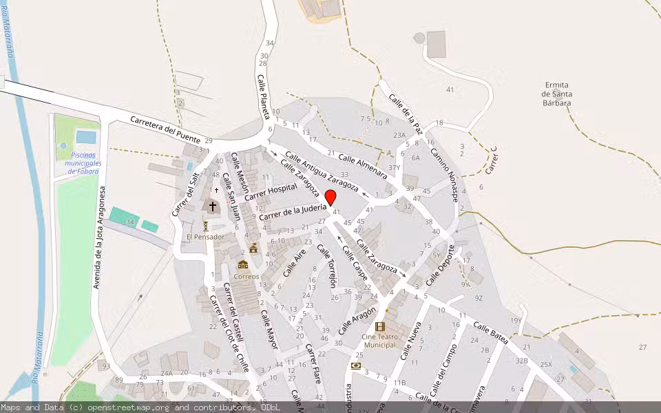 Mapa de Subasta Inmueble (Solar) en Fabara, Zaragoza