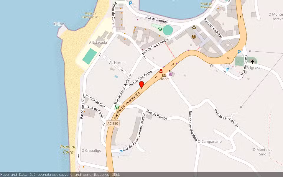 Mapa de Subasta Inmueble (Vivienda) en Portosin, A Coruña