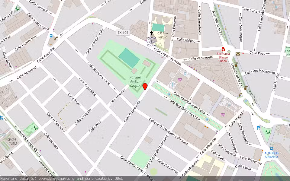 Mapa de Subasta Inmueble (Garaje) en Almendralejo, Badajoz