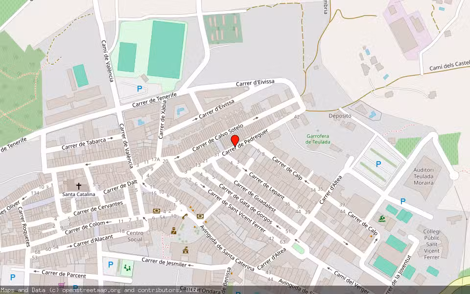Mapa de Subasta Inmueble (Trastero) en Teulada, Alicante/Alacant