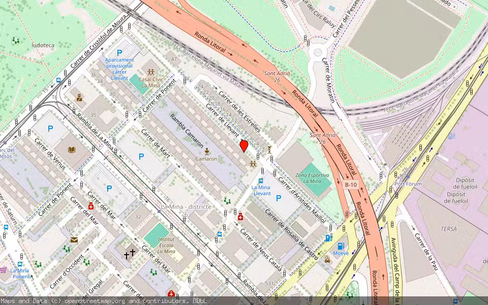 Mapa de Subasta Inmueble (Vivienda) en Sant Adrià De Besòs, Barcelona