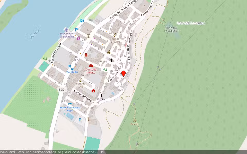 Mapa de Subasta Inmueble (Vivienda) en Benifallet, Tarragona