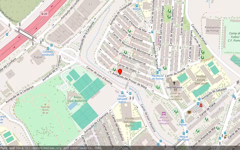 Mapa de Subasta Inmueble (Vivienda) en Badalona, Barcelona
