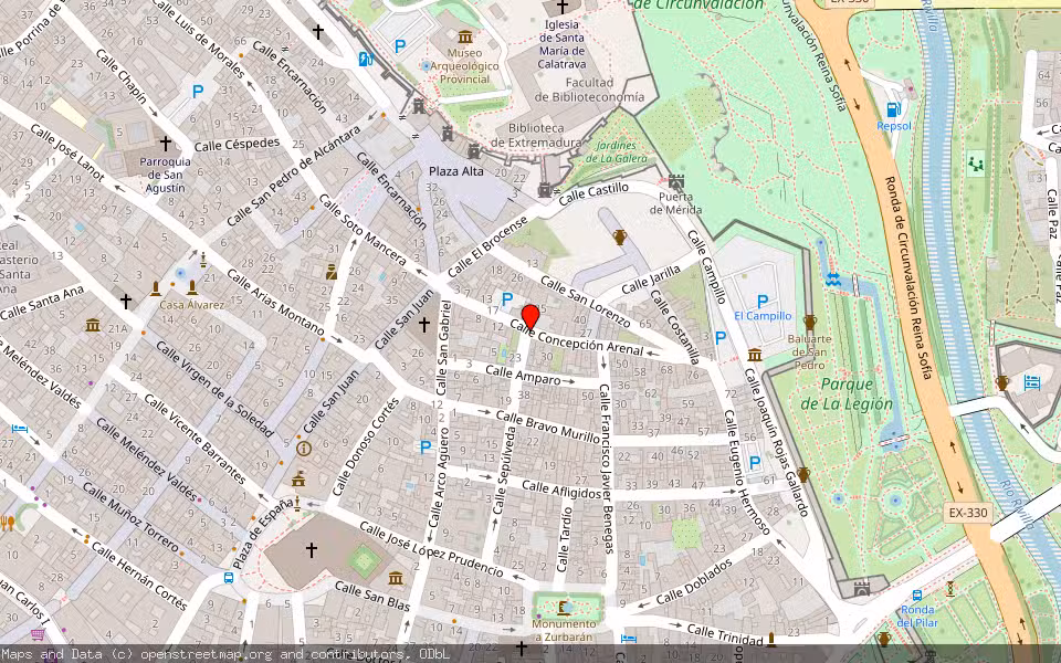 Mapa de Subasta Inmueble (Vivienda) en Badajoz