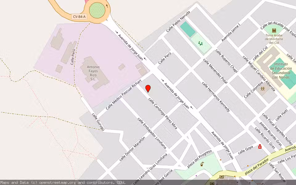 Mapa de Subasta Inmueble (Trastero) en Monforte Del Cid, Alicante/Alacant