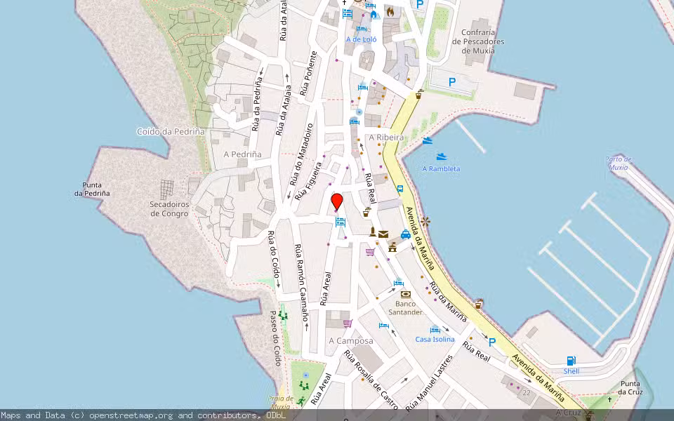 Mapa de Subasta Inmueble (Vivienda) en Muxia, A Coruña