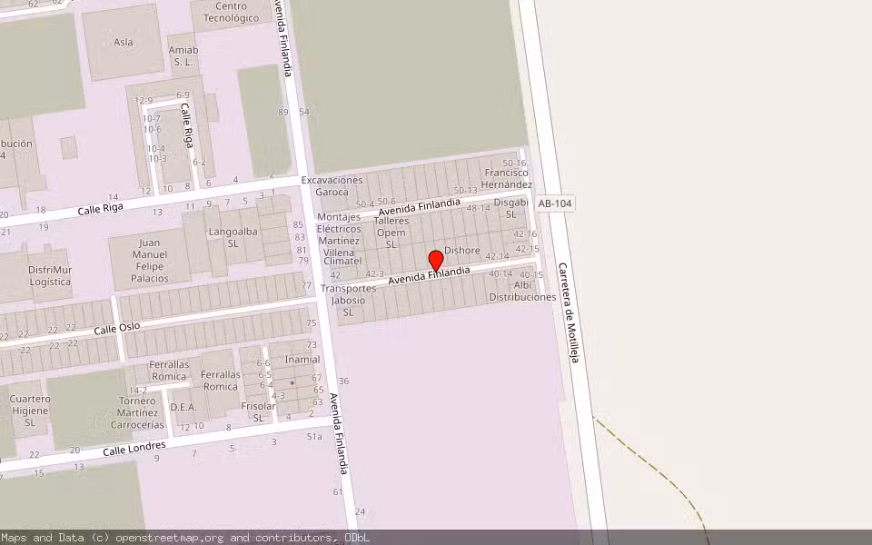 Mapa de Subasta Inmueble (Nave industrial) en Albacete