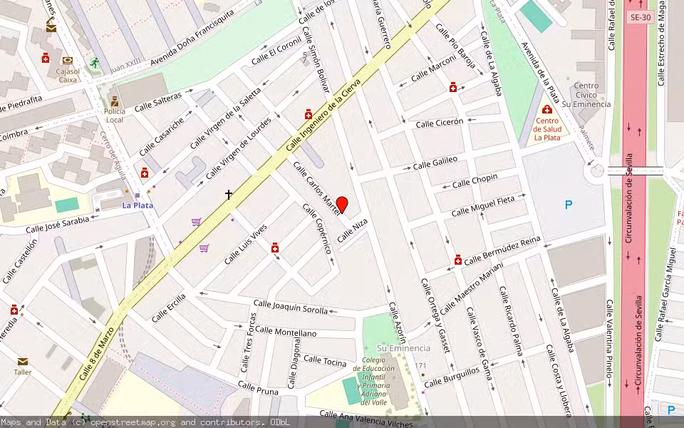 Mapa de Subasta Inmueble (Vivienda) en Sevilla