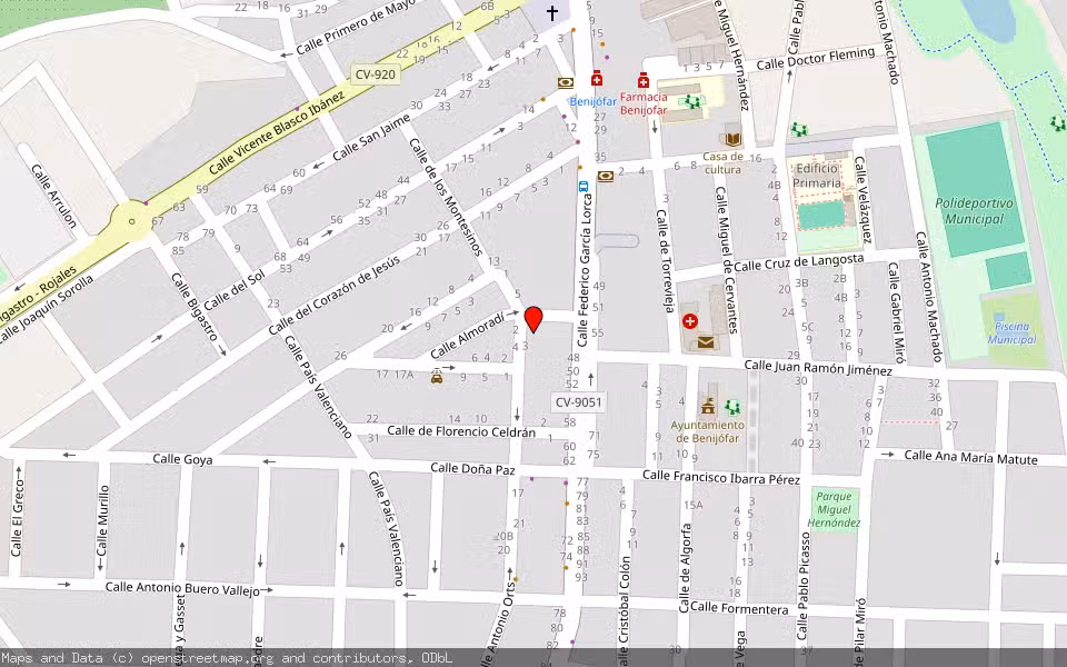 Mapa de Subasta Inmueble (Vivienda) en Benijófar, Alicante/Alacant