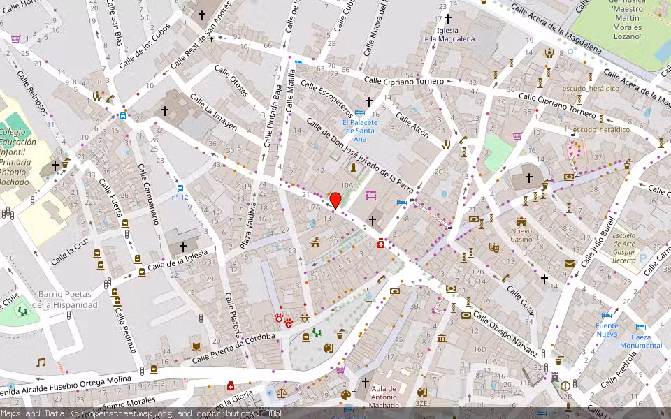 Mapa de Subasta Inmueble (Local comercial) en Baeza, Jaén