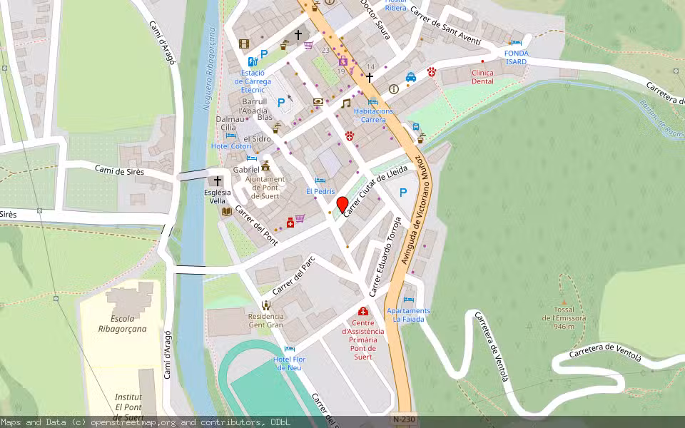 Mapa de Subasta Inmueble (Garaje) en Pont De Suert, Lleida