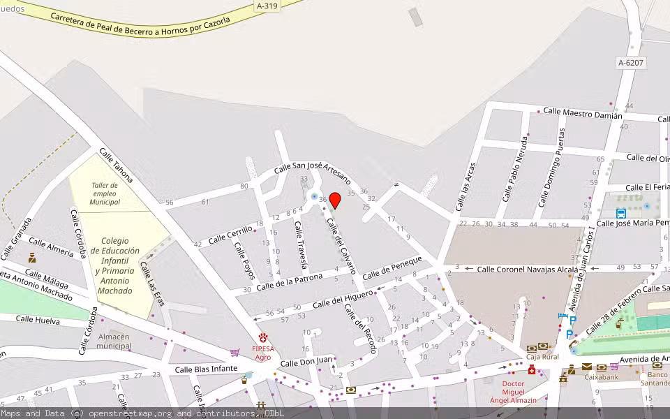 Mapa de Subasta Inmueble (Vivienda) en Peal De Becerro, Jaén