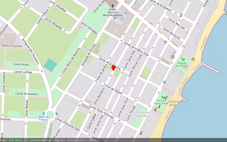 Mapa de Subasta Inmueble (Garaje) en Moncofa, Castellón/Castelló