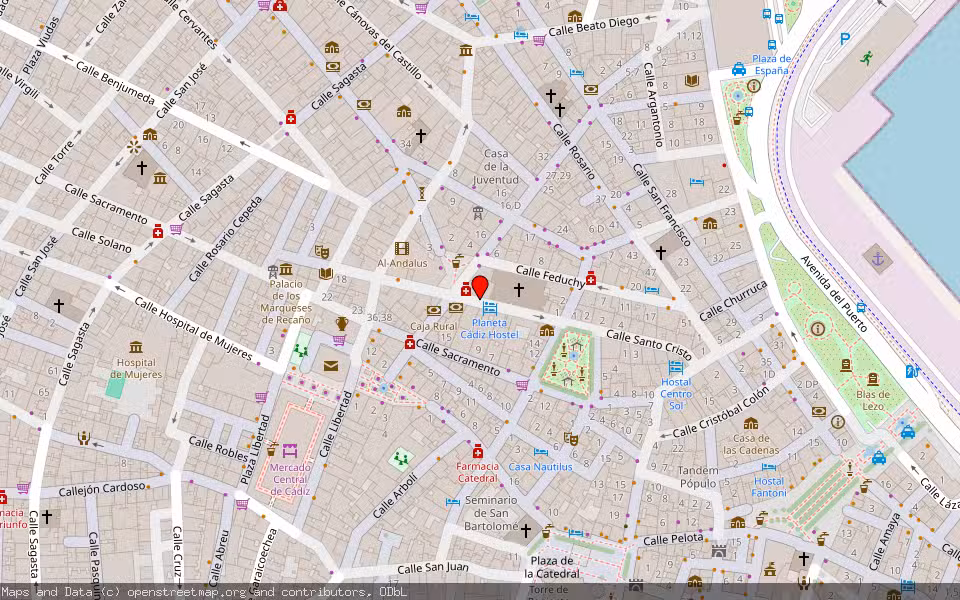 Mapa de Subasta Inmueble (Vivienda) en Cadiz, Cádiz