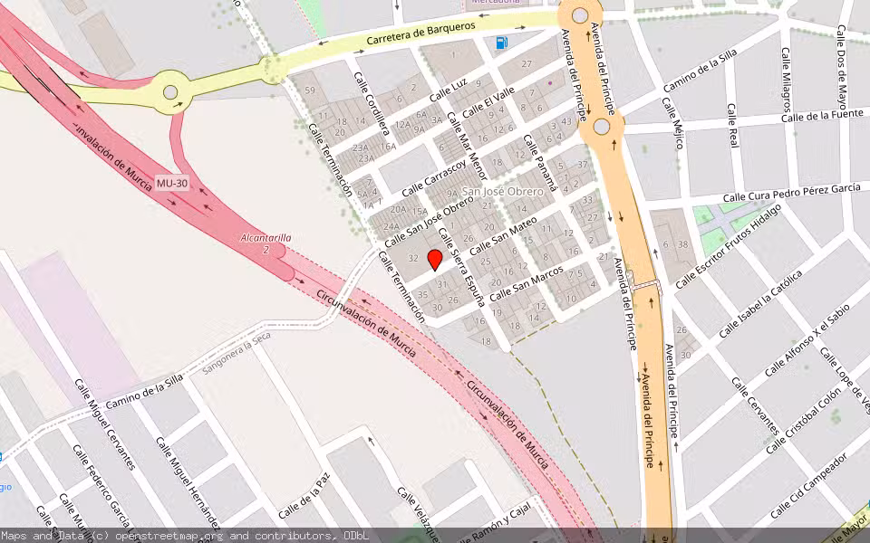 Mapa de Subasta Inmueble (Local comercial) en Alcantarilla, Murcia