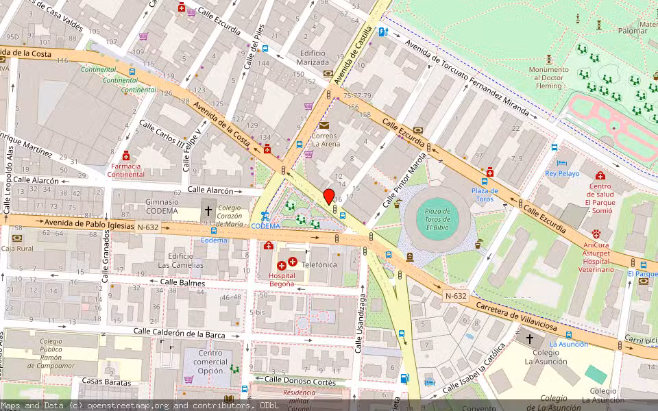 Mapa de Subasta Inmueble (Local comercial) en Gijón, Asturias
