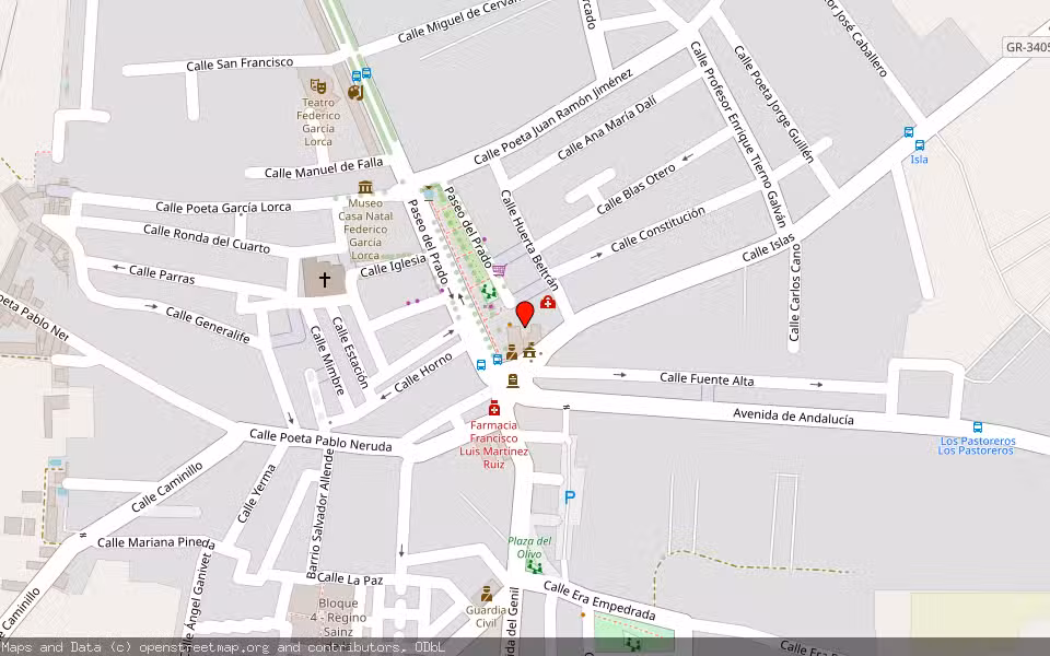 Mapa de Subasta Inmueble (Local comercial) en Fuente Vaqueros, Granada