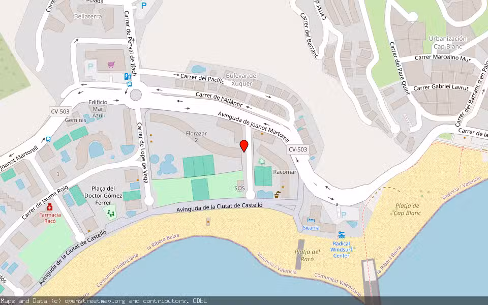 Mapa de Subasta Inmueble (Vivienda) en Cullera, Valencia/València