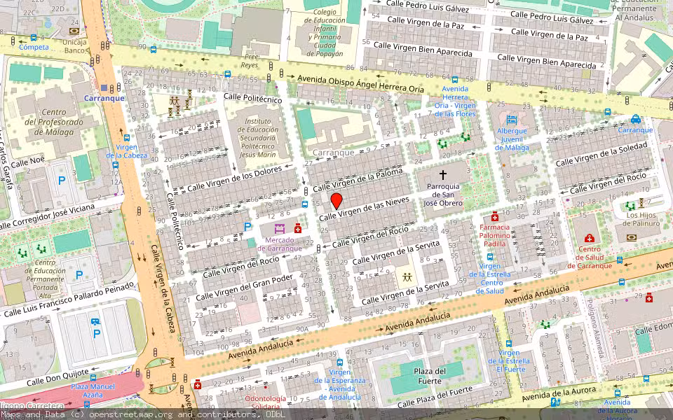 Mapa de Subasta Inmueble (Vivienda) en Malaga, Málaga