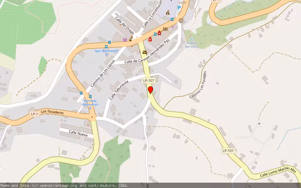 Mapa de Subasta Inmueble (Garaje) en Barlovento, Santa Cruz de Tenerife