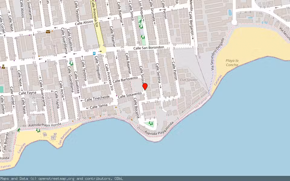 Mapa de Subasta Inmueble (Vivienda) en Playa Honda, Las Palmas
