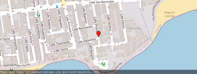 Mapa de Subasta de Inmueble (Vivienda) en Playa Honda, Las Palmas 