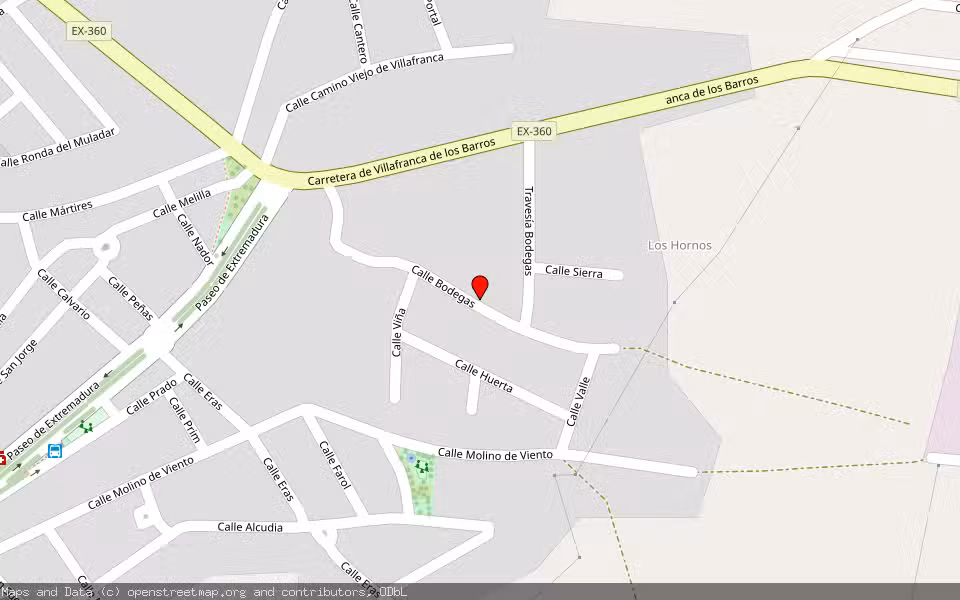 Mapa de Subasta Inmueble (Nave industrial) en Fuente Del Maestre, Badajoz