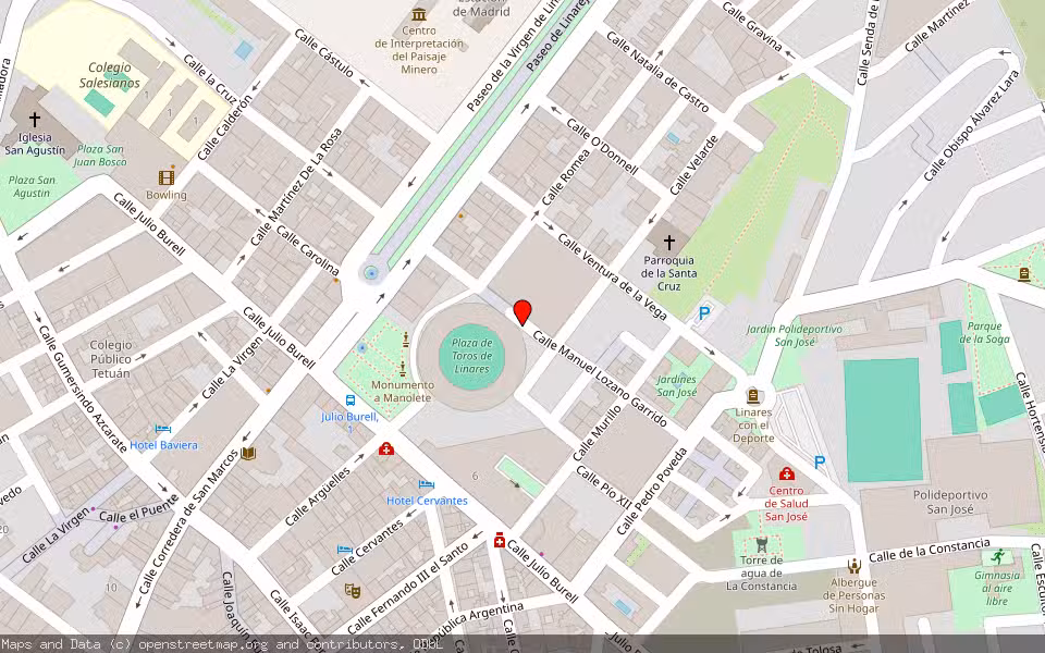 Mapa de Subasta Inmueble (Vivienda) en Linares, Jaén