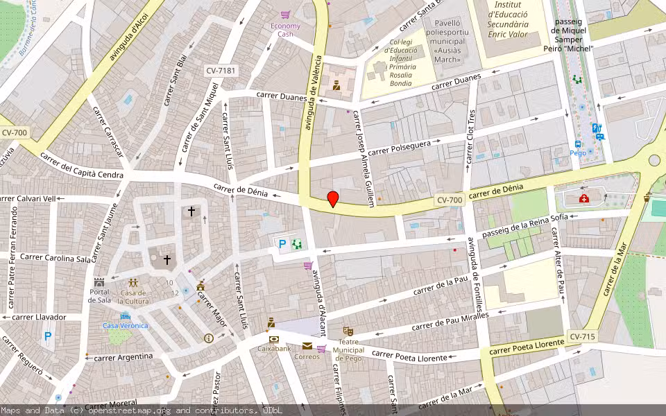 Mapa de Subasta Inmueble (Trastero) en Pego, Alicante/Alacant