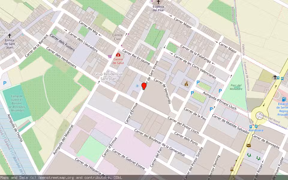 Mapa de Subasta Inmueble (Vivienda) en Bonrepos I Mirambell, Valencia/València