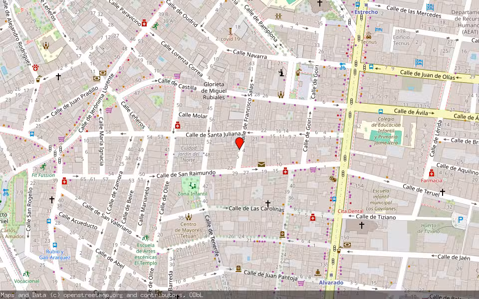Mapa de Subasta Inmueble (Vivienda) en Madrid