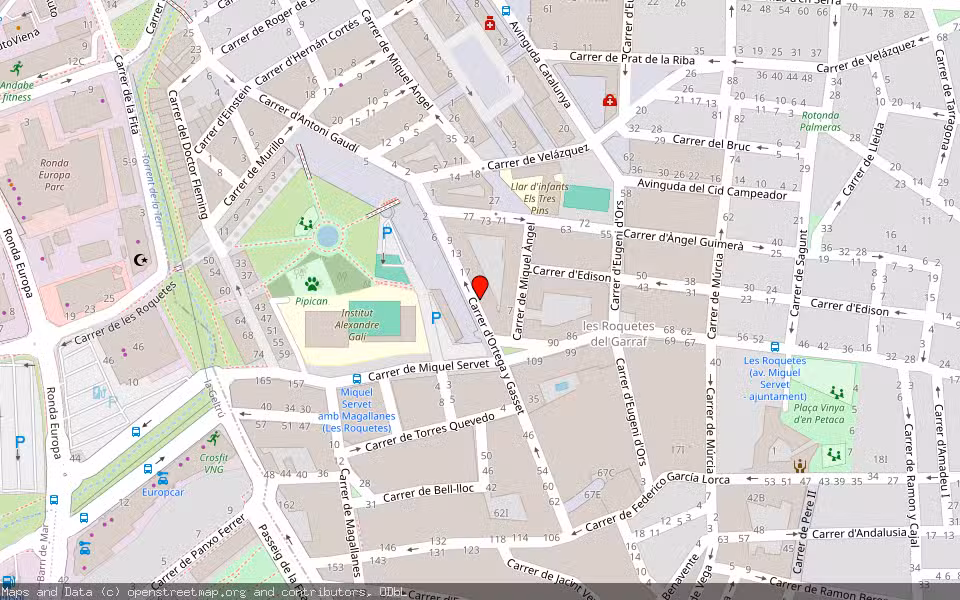 Mapa de Subasta Inmueble (Garaje) en Les Roquetes / Sant Pere De Ribes, Barcelona