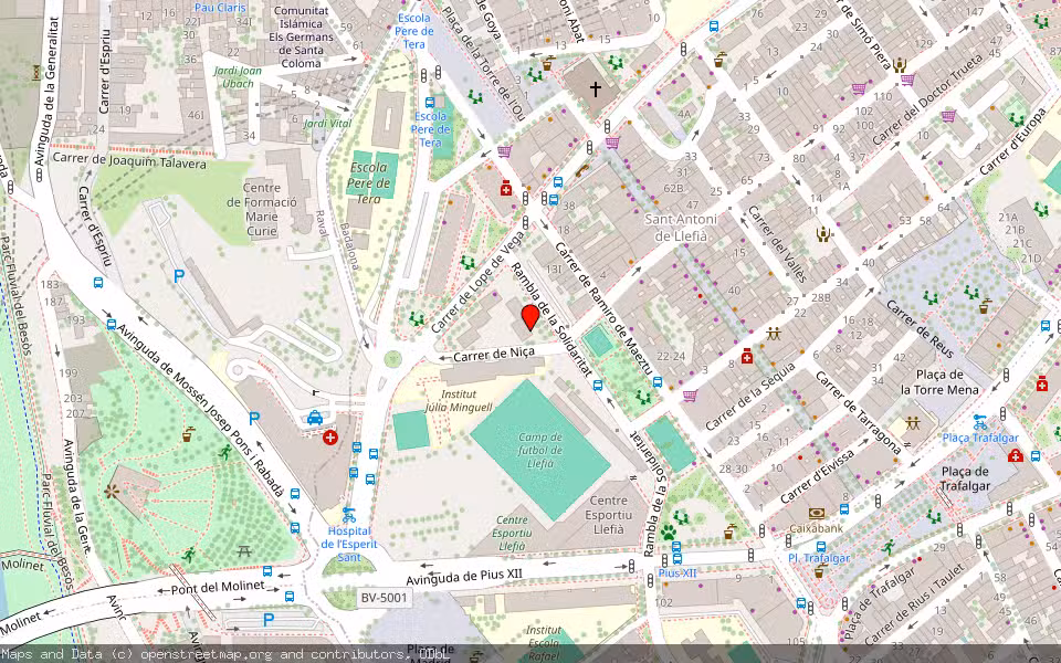Mapa de Subasta Inmueble (Vivienda) en Badalona, Barcelona