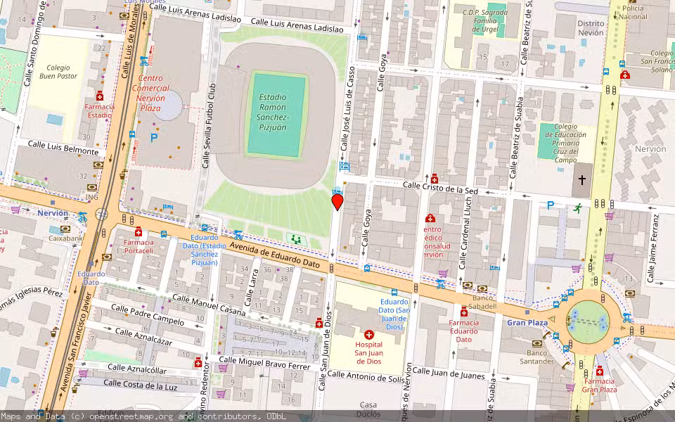 Mapa de Subasta Inmueble (Local comercial) en Sevilla