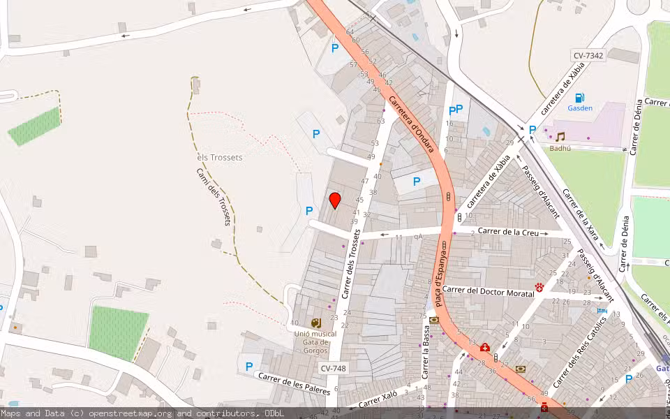 Mapa de Subasta Inmueble (Garaje) en Gata De Gorgos, Alicante/Alacant